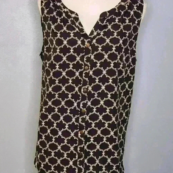 NWT Croft&Barrow women's  sleeveless  black and tan polyester blouse size XL - Picture 13 of 13